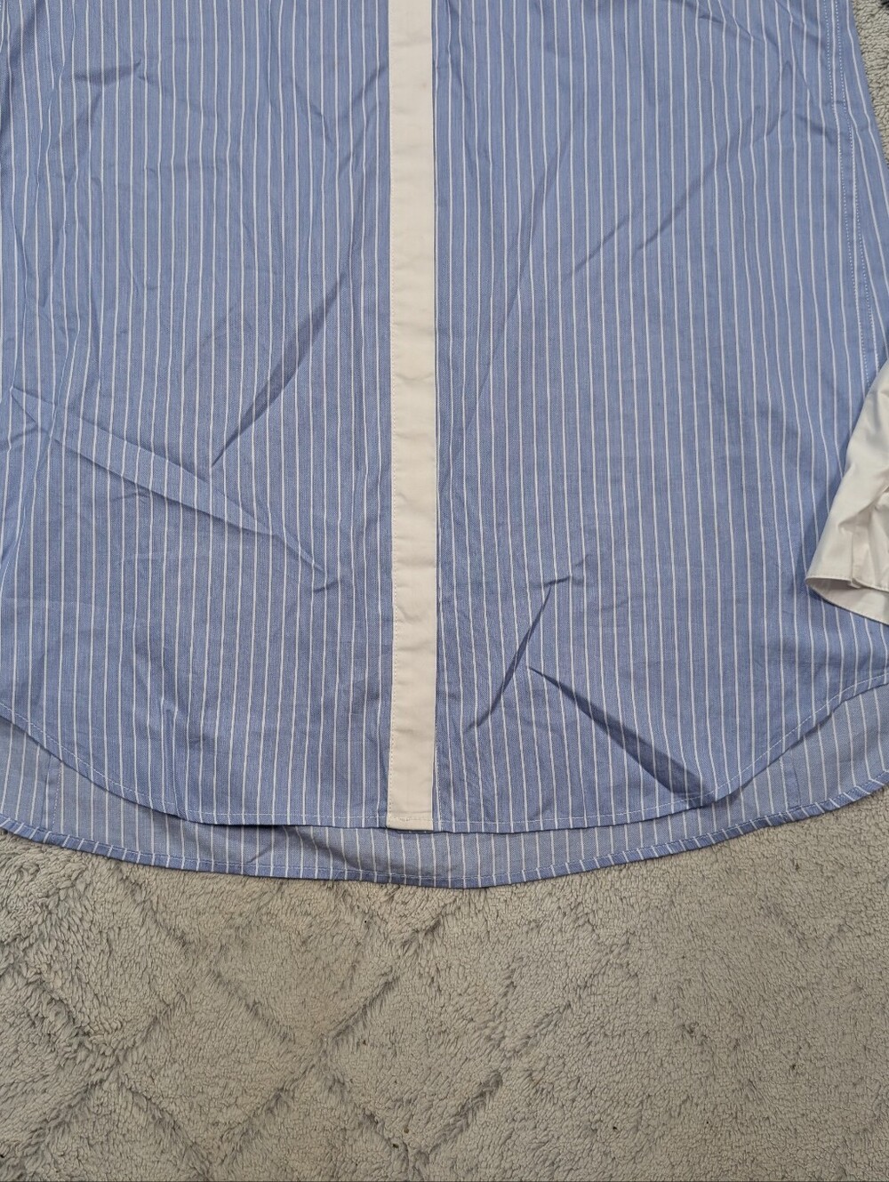 Allsaints Dress Womens 2 Blue Stripe Alber Long Sleeve Shirtdress Relaxed - Picture 4 of 9